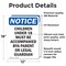 Signmission Children Under 18 Must Be Accompanied, 12 in W x Rectangle, Vinyl Decal OS-2PACK-NS-D-1218-V-10582 - alternate 2